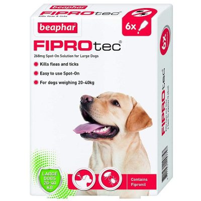 Beaphar FIPROtec Spot On for Large Dogs - 6 Pipettes