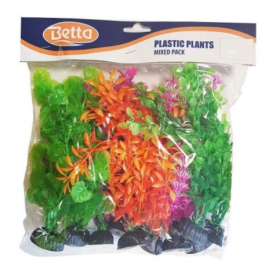 Betta Budget Mixed Plastic Plants (10pk) - 8"