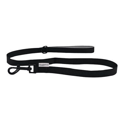 HugglePets Padded Nylon Dog Lead - Black