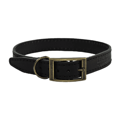 HugglePets Legacy Leather Dog Collar - Medium, Black