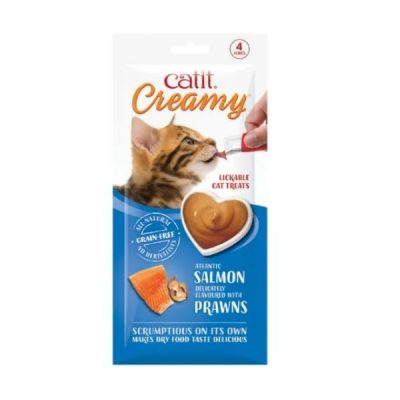 Catit Creamy Cat Treats 4 x 10g - Salmon & Prawns