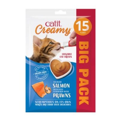 Catit Creamy Cat Treats 15 x 10g - Salmon with Prawns