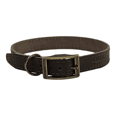 HugglePets Legacy Leather Dog Collar - Large, Chocolate