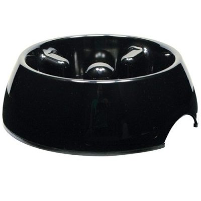 Dogit Go Slow Anti-Gulping Dog Dish - Black, Large