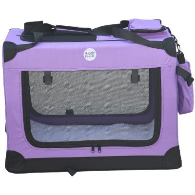 HugglePets Fabric Crate Foldable Pet Carrier - Purple, Small