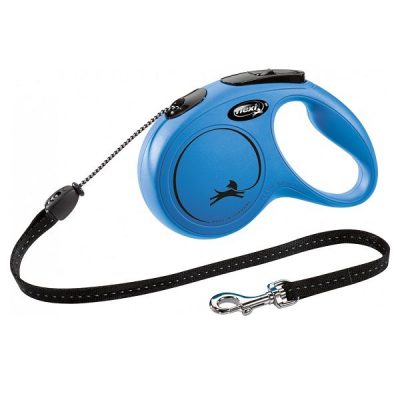Flexi NEW Classic Retractable Cord Dog Lead - M: 5m (up to: 20kg), Blue