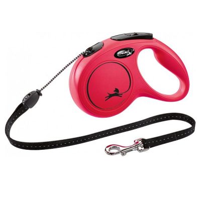 Flexi NEW Classic Retractable Cord Dog Lead - M: 5m (up to: 20kg), Red