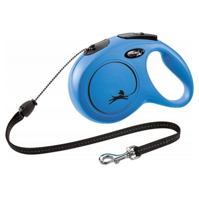 Flexi NEW Classic Retractable Cord Dog Lead - M: 8m (up to: 20kg), Blue