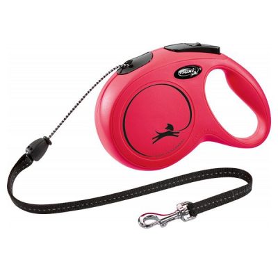 Flexi NEW Classic Retractable Cord Dog Lead - M: 8m (up to: 20kg), Red