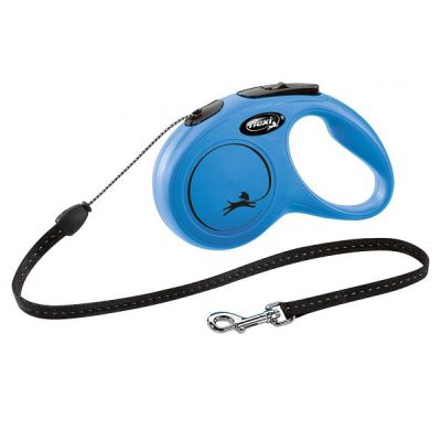 Flexi NEW Classic Retractable Cord Dog Lead - S: 5m (up to: 12kg), Blue