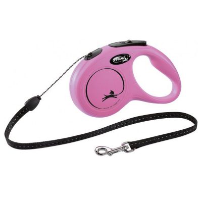 Flexi NEW Classic Retractable Cord Dog Lead - S: 5m (up to: 12kg), Pink