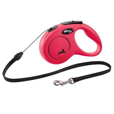 Flexi NEW Classic Retractable Cord Dog Lead - S: 5m (up to: 12kg), Red