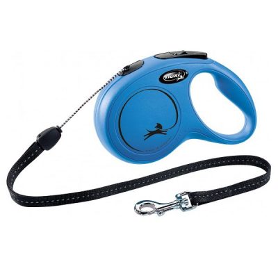 Flexi NEW Classic Retractable Cord Dog Lead - S: 8m (up to: 12kg), Blue