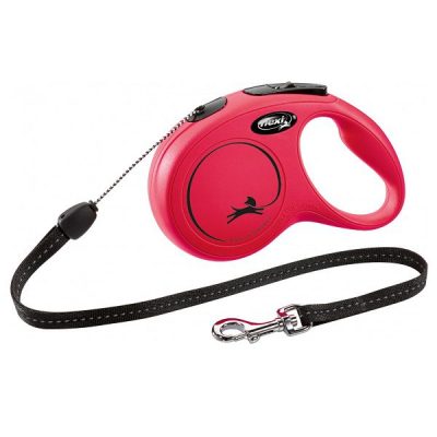 Flexi NEW Classic Retractable Cord Dog Lead - S: 8m (up to: 12kg), Red