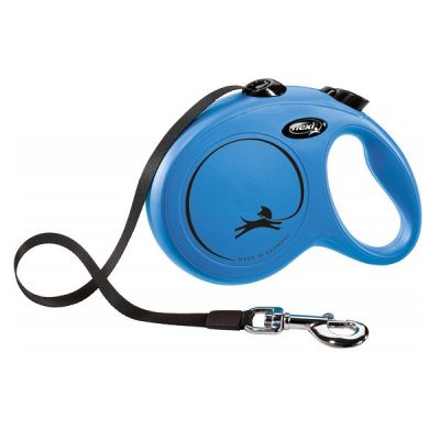 Flexi NEW Classic Retractable Tape Dog Lead - Blue, L: 5m (up to 50kg)