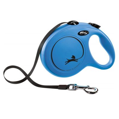 Flexi NEW Classic Retractable Tape Dog Lead - Blue, L: 8m (up to 50kg)