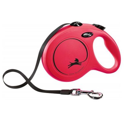 Flexi NEW Classic Retractable Tape Dog Lead - Red, L: 8m (up to 50kg)