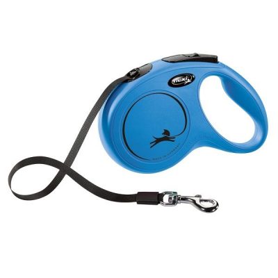 Flexi NEW Classic Retractable Tape Dog Lead - Blue, M: 5m (up to 25kg)