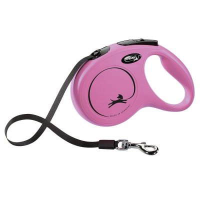 Flexi NEW Classic Retractable Tape Dog Lead - Pink, M: 5m (up to 25kg)