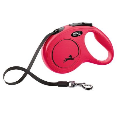 Flexi NEW Classic Retractable Tape Dog Lead - Red, M: 5m (up to 25kg)
