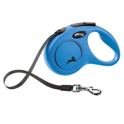 Flexi NEW Classic Retractable Tape Dog Lead - Blue, S: 5m (up to 15kg)