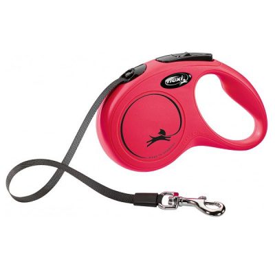 Flexi NEW Classic Retractable Tape Dog Lead - Red, S: 5m (up to 15kg)