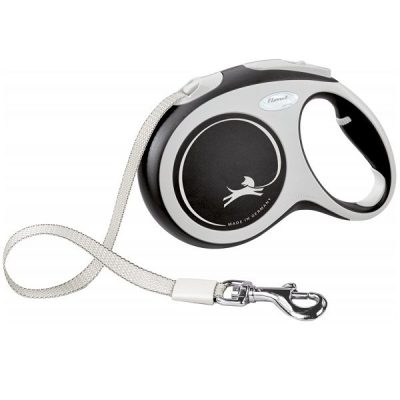 Flexi NEW Comfort Retractable Tape Dog Lead - Black, L: 5 m