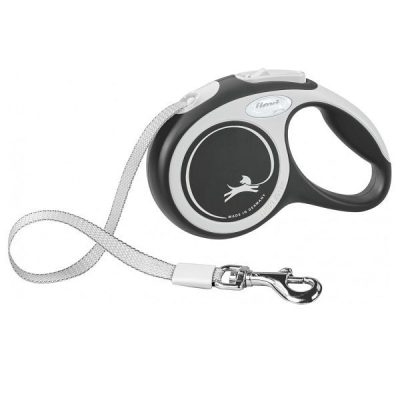 Flexi NEW Comfort Retractable Tape Dog Lead - Black, XS: 3 m