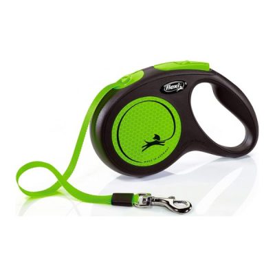 Flexi New Neon Retractable Lead - Medium 5cm, Neon Green