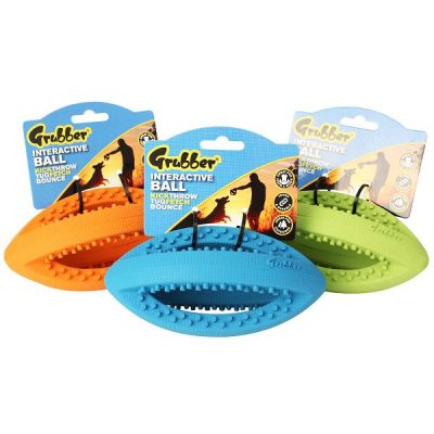 Happy Pet Grubber Interactive Rugby Ball - Mini