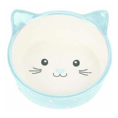 Happy Pet Polka Cat Bowl - Blue