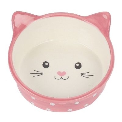 Happy Pet Polka Cat Bowl - Pink
