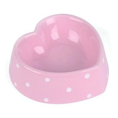 Happy Pet Polka Heart Pet Bowl - Pink