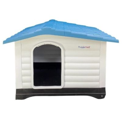 HugglePets Plastic Dog Kennel with Base (424) - Blue Roof