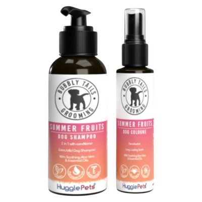 HugglePets Bubbly Tails Dog Shampoo and Deodorising Cologne Spray Set - Summer Fruits