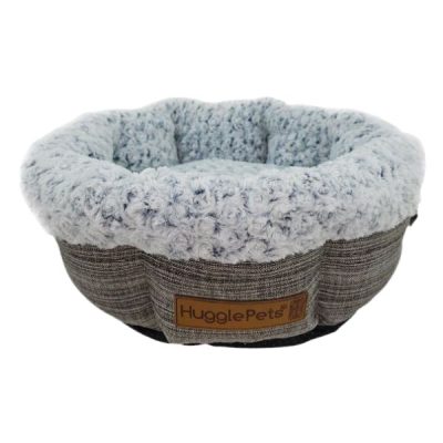 HugglePets Donut Dog Bed - Granite & Ivory - Medium