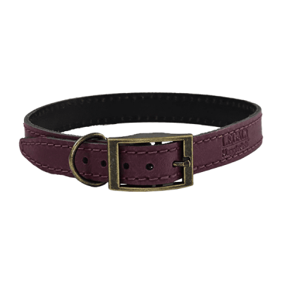 HugglePets Legacy Leather Dog Collar - Small, Merlot