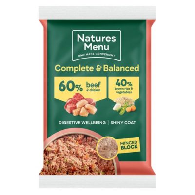Natures Menu Raw Natural Adult Single Serve 300g - Beef, Veg & Rice