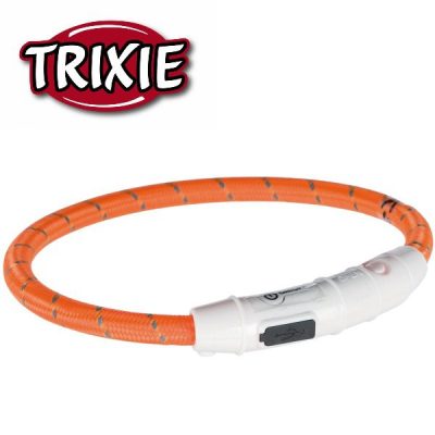 Trixie Safer Life USB Flash Light Ring - Orange, L-XL (65cm)