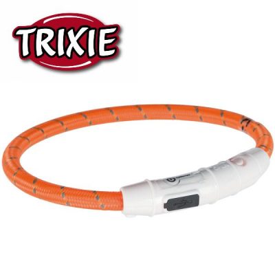 Trixie Safer Life USB Flash Light Ring - Orange, M - L (45cm)