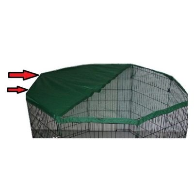 Pet Play Pen Enclosure – Silver with Safety Net - Net Only
