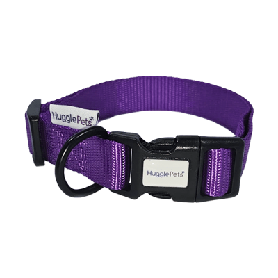 HugglePets Adjustable Snappy Dog Collar - Purple, Small Collar