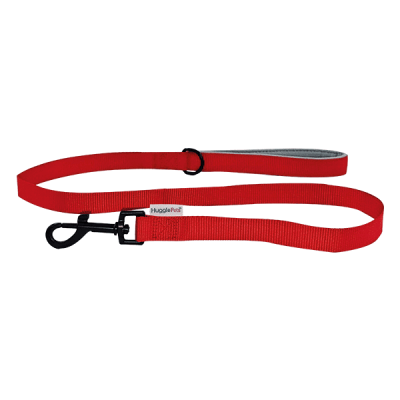 HugglePets Padded Nylon Dog Lead - Red