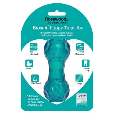 Rosewood BioSafe Puppy Treat Dumbell - Blue