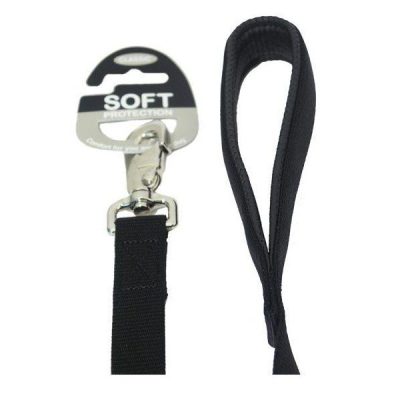 Rosewood Classic Soft Protection Padded Dog Lead - Black, 40" x 3/4"