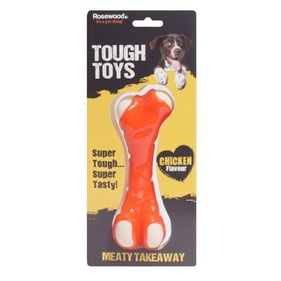 Rosewood Meaty Chicken Takeaway Bone Flavoured Toy - Small