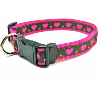 Rosewood Wag 'N' Walk Pink Heart Collar - Large
