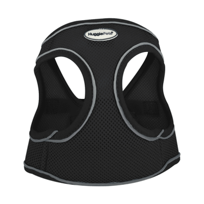 HugglePets Step In Air Mesh Dog Harness - Black, Med