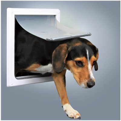 Trixie 2-Way White Plastic Dog Flap - S-M