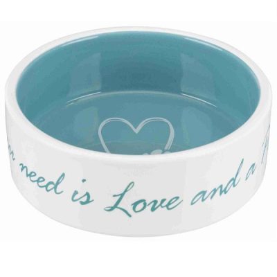 Trixie "All You Need is Love & a Pet Dog" Ceramic Bowl - 0.3 L / 12 cm